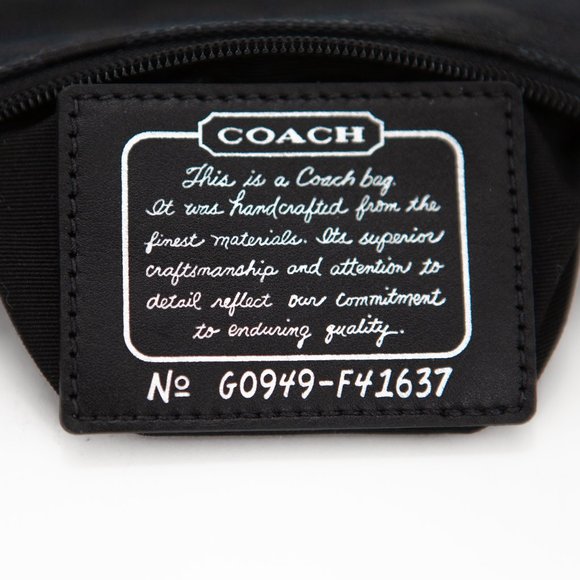 COACH Black Canvas Wristlet with Metallic Sparkly Stripe - Picture 4 of 11